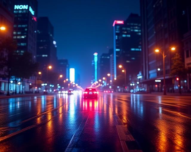 City Lights फोटो-सीरीज़ की चमकदार और रंगीन सिटीस्केप तस्वीर